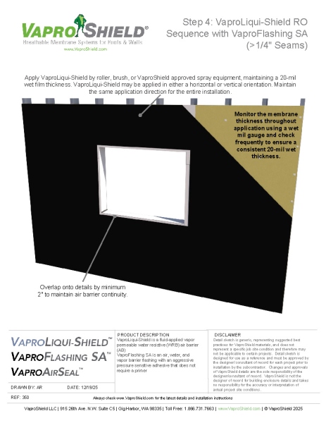 VaproLiqui-Shield Rough Opening Flashing Sequence with VaproFlashing (Wide Seams)